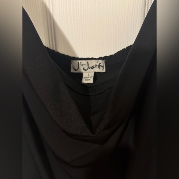 NWT LG BLACK FLOWY JUMPSUIT W/GOLD CHAIN STRAPS! - Picture 4 of 5